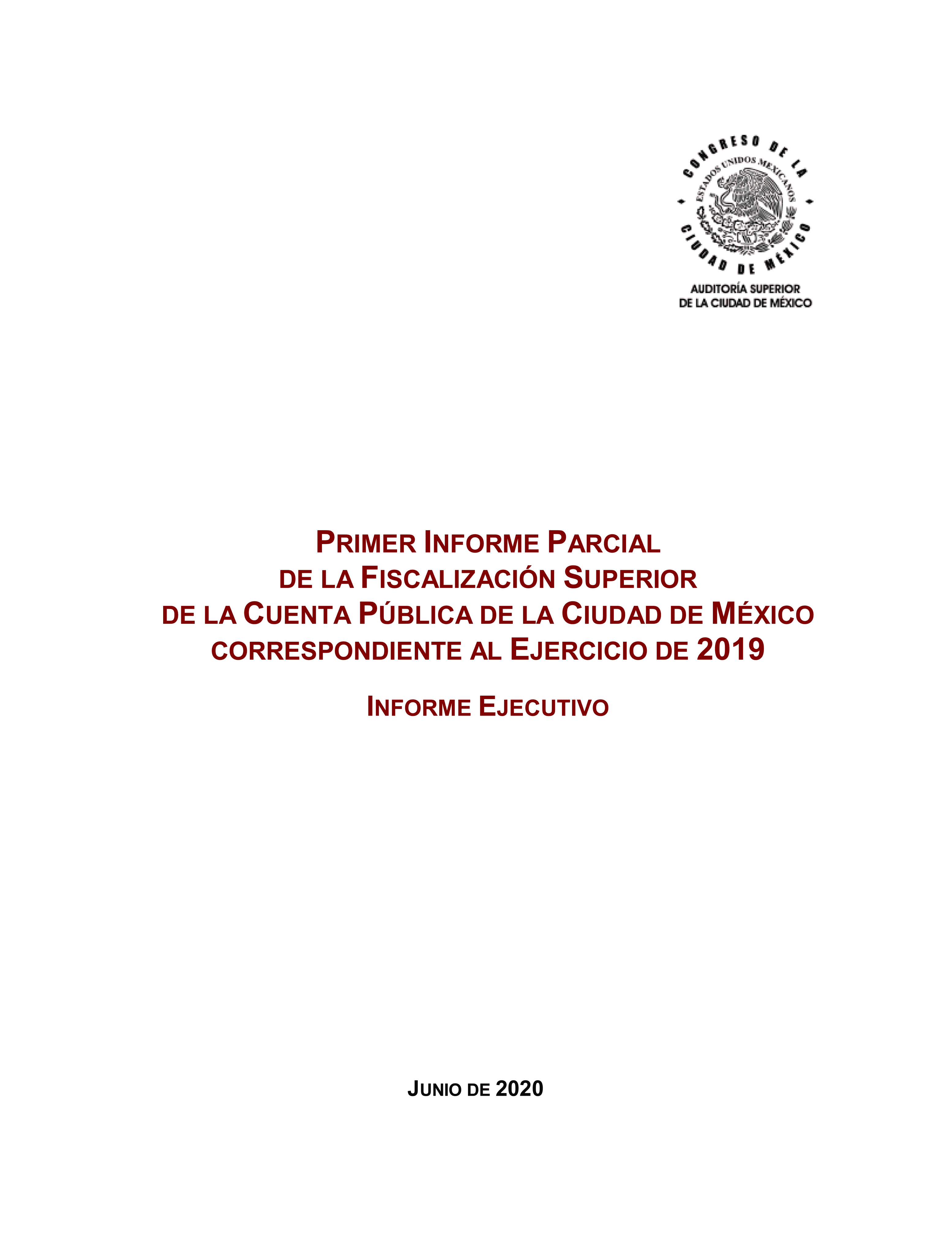 Portada del Primer Informe Parcial 2019
